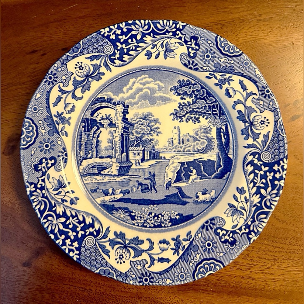✨ Spode Blue Italian 7.5” Plate – Made in England – c.1816 Pattern ✨